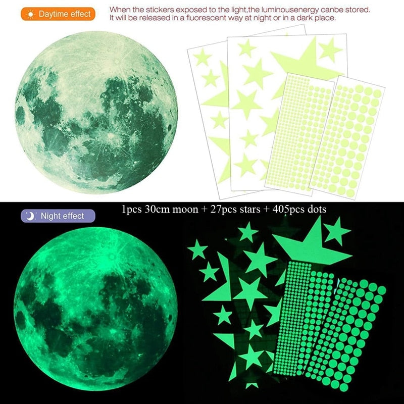 Luminous Moon Star Wall Stickers
